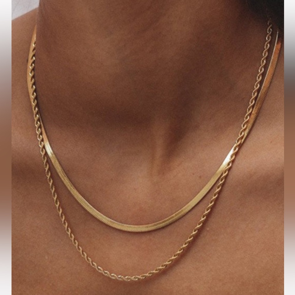 New 18K Gold Dipped Double Layered Necklace – Timeless & Chic